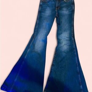 Wrangler Blue Flare Wide Leg Jeans